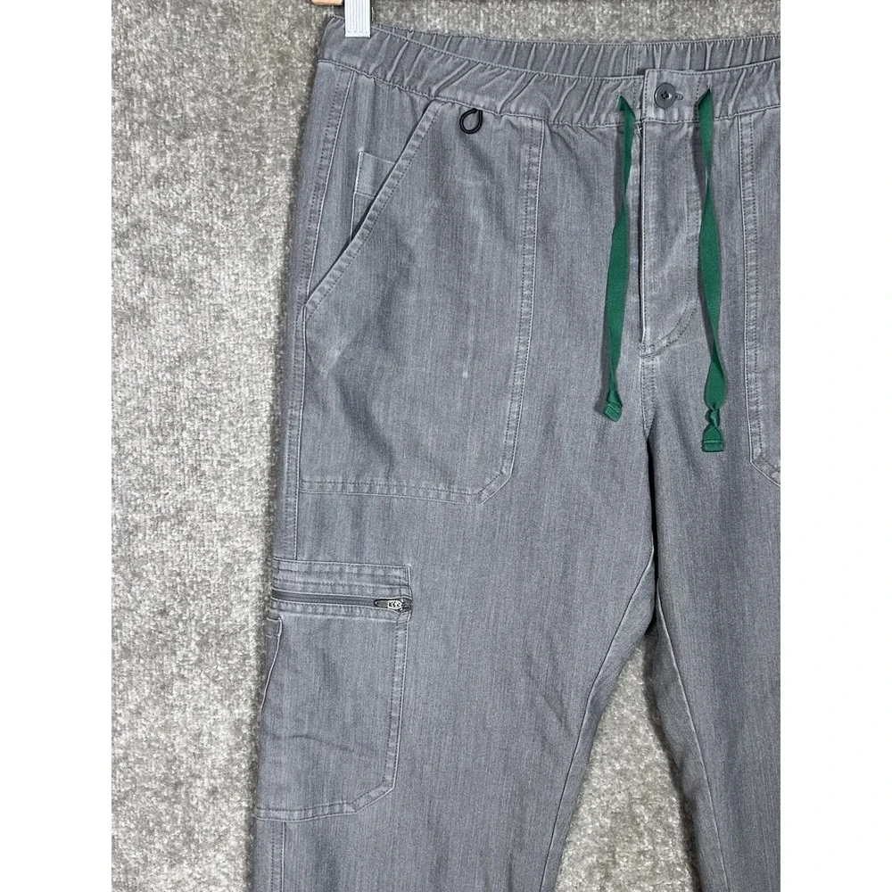 FIGS Cairo Cargo Scrub‎ Pants Mens Size Medium Graphite Gray Drawstring Pockets